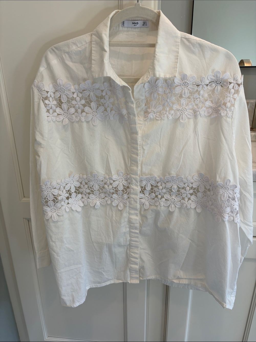 Mango Off-White Cotton Button-Front Shirt